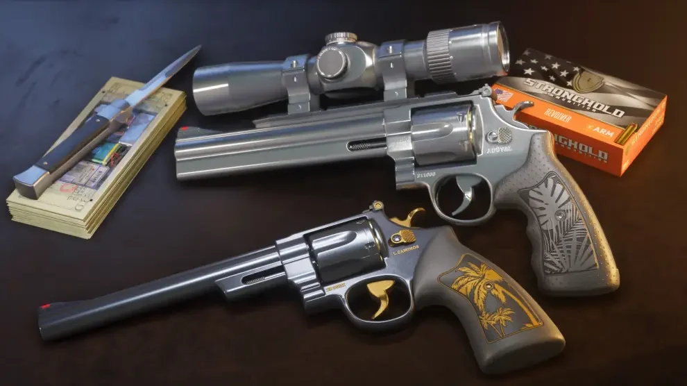 Jason Duval's and Lucía Caminos's personalised revolvers in GTA 6